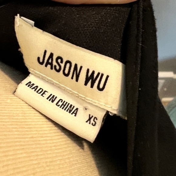 jason wu black suede wrap dress long sleeves mini with waist belt size XS - Picture 8 of 12